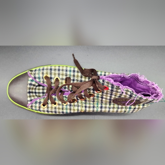 Rare Converse All Star Hi-Top Sneakers Green/Purple Mens 8, Womens 10 1/2 - Picture 3 of 5